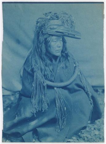 EDWARD S. CURTIS (1868-1952) A suite of 18 cyanotypes, with images from the Kwakiutl, Cheyenne, Cowichan, and Flathead, including portr